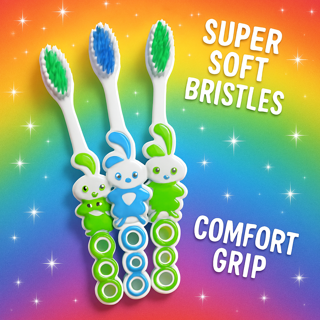 Dr. Jones Baby Teeth Brush ? Pack of 3 | Soft Bristles | Gentle Oral Care for Infants and Toddlers (Random color)