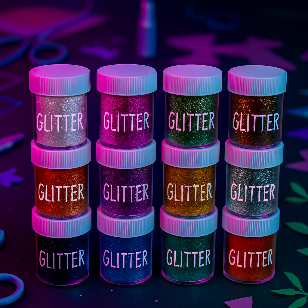 Glitter Powder Bottle Set ? Pack of 12 Different Colors, High-Quality Craft Glitter for DIY, Nail Art, and Decorations
