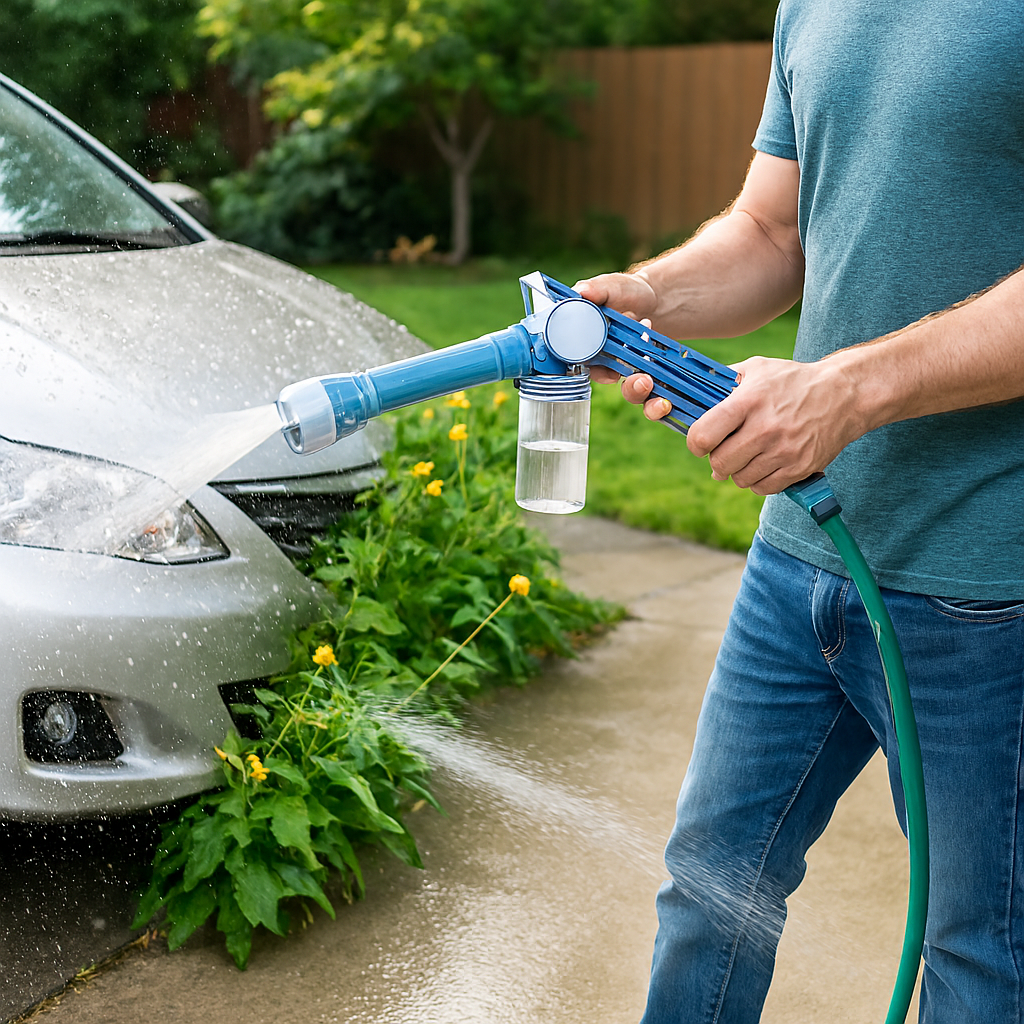 Jet Water Canon 8 In 1 Turbo Water Spray ? For Car &amp; Bike Washing, Gardening - Best Quality Water Spray ( Random Color )