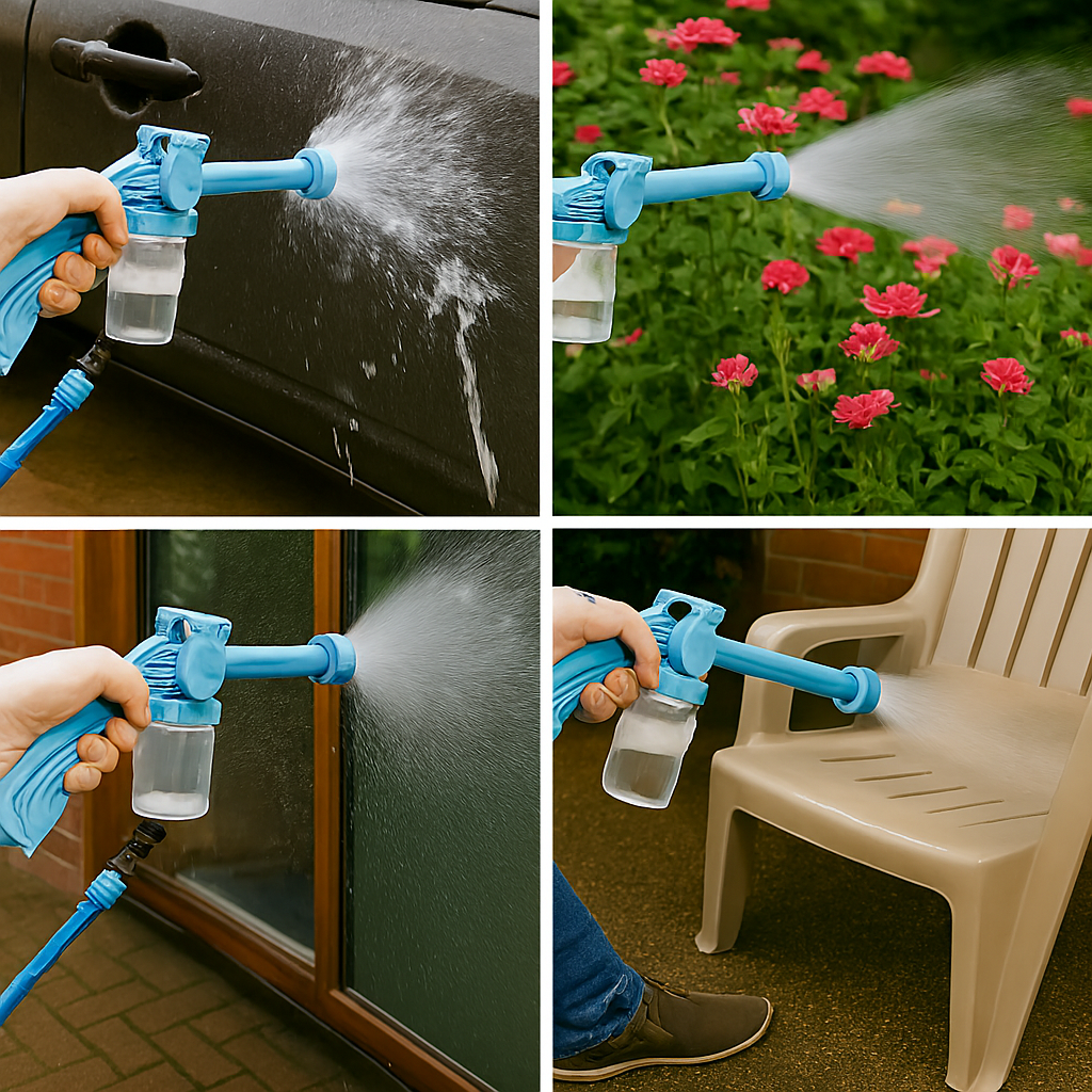 Jet Water Canon 8 In 1 Turbo Water Spray ? For Car &amp; Bike Washing, Gardening - Best Quality Water Spray ( Random Color )