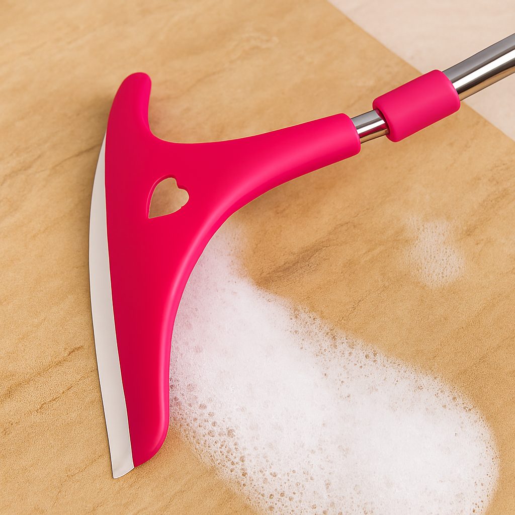 Stainless Steel Glass Wiper with Retractable Handle ? Window &amp; Glass Cleaning Scraper (Random color)