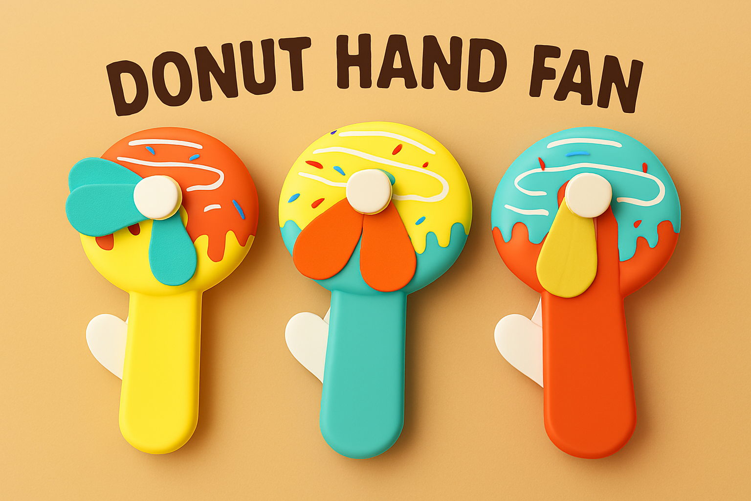 Handheld Donald Shape Toy Fan for Kids ? Cute Cartoon Design, Safe Soft Blades, Portable Mini Fan for Summer Play &amp; Cooling (Random Color)