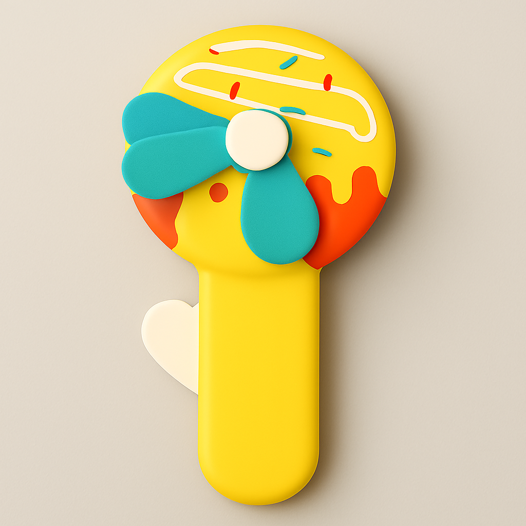 Handheld Donald Shape Toy Fan for Kids ? Cute Cartoon Design, Safe Soft Blades, Portable Mini Fan for Summer Play &amp; Cooling (Random Color)