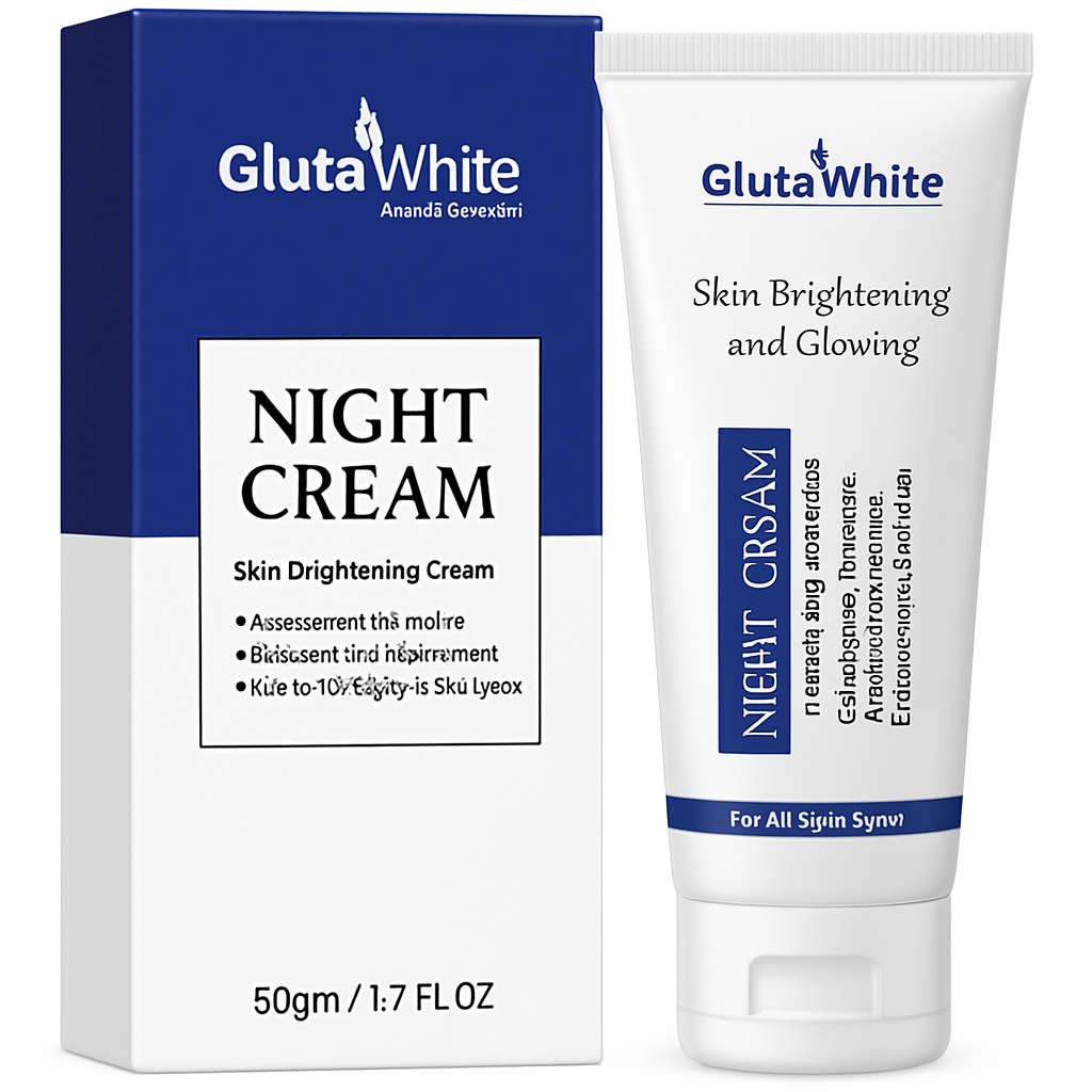 Gluta White Night Cream ? Advanced Skin Brightening, Nourishing &amp; Anti-Aging Formula (50ml)