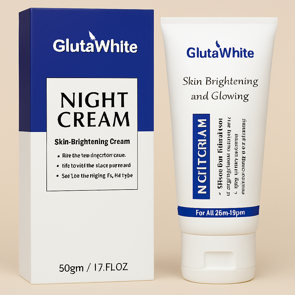 Gluta White Night Cream ? Advanced Skin Brightening, Nourishing &amp; Anti-Aging Formula (50ml)