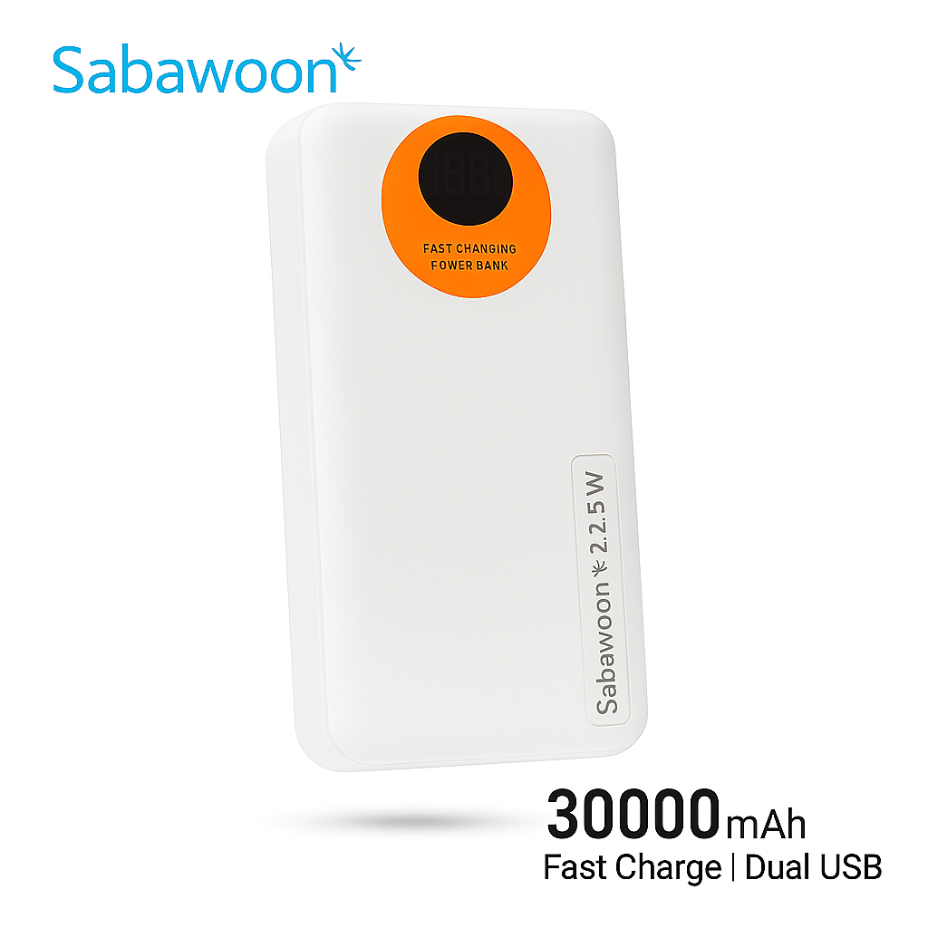 Sabawoon 30000mAh Power Bank ? Fast Charging, Built-in 4 Cables, Lithium Battery, Universal Mobile Compatibility