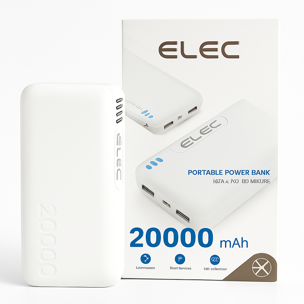 Elec 20000mAh Power Bank ? PD Fast Charging, High-Capacity Portable Charger