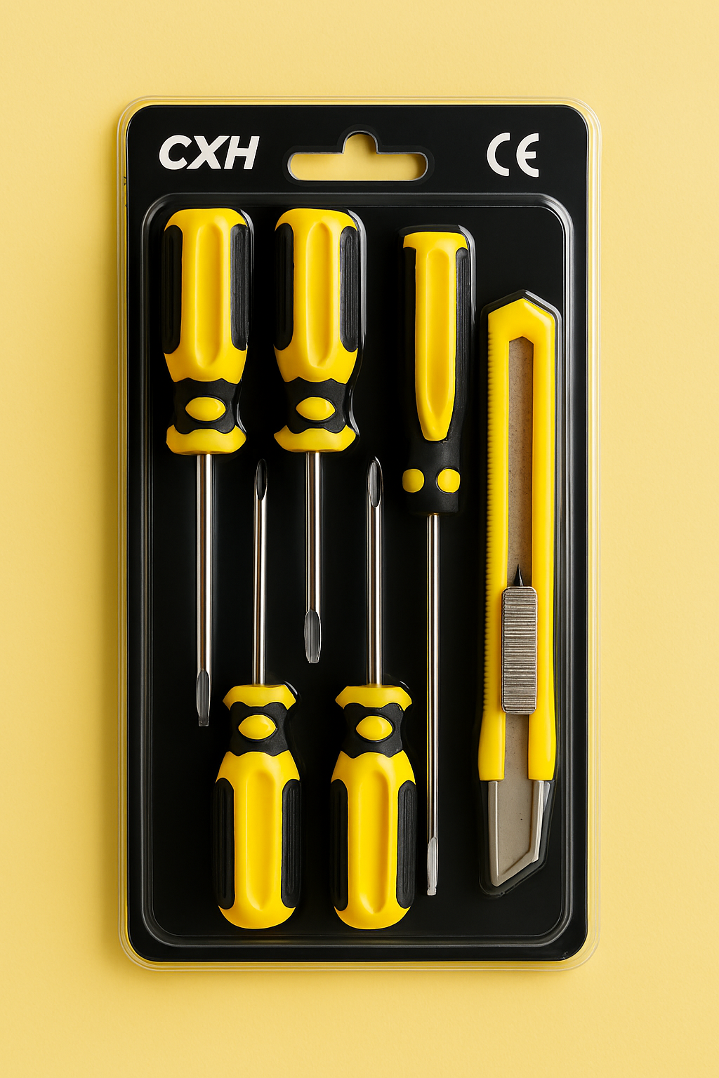Set of 5 Screwdrivers &amp; 1 Cutter ? High Quality Hand Tool Kit with 2 Straight, 3 Cross Screwdrivers &amp; Sharp Cutter for Household and DIY Use