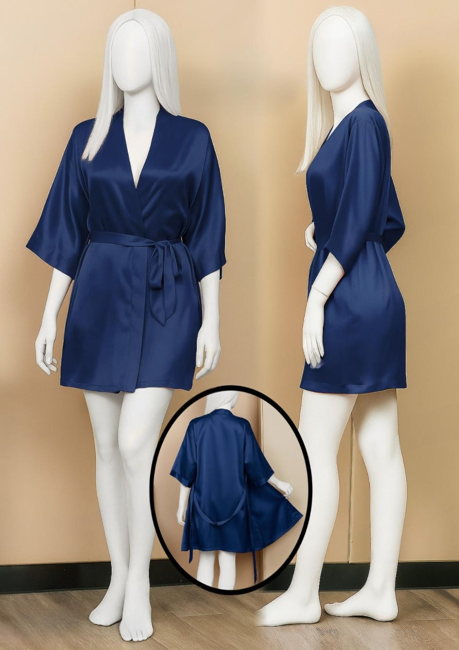Satin Gown/Robe ? Short Length with Waist Tie (DC-1001)