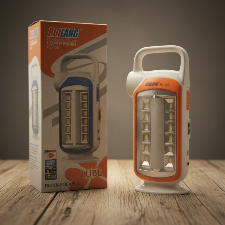 Ruilang RL-130 Rechargeable Portable LED Emergency Light ? Super Bright Tube Lamp, Built-in 1200mAh Battery, 2?5 Hrs Runtime, Long Lifespan SMD LED