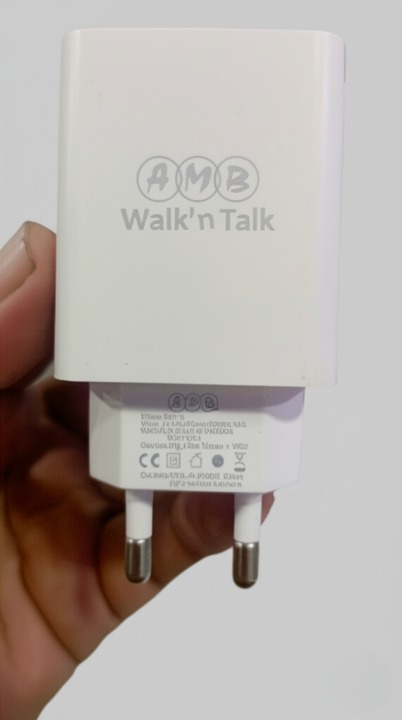AMB Walk?n Talk 22.5W Super Fast Charger NM-18 ? Quick Charge &amp; Smart Power Delivery Adapter with Built-in Safety System, FCC/CE/RoHS Certified