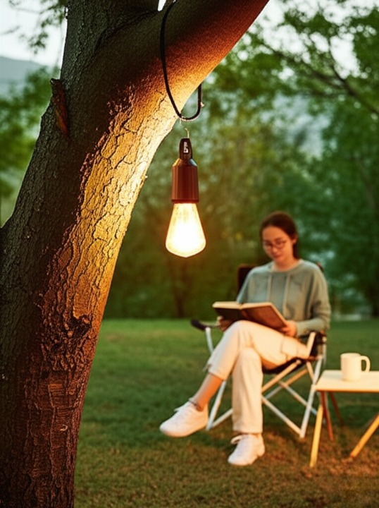 Camping Rechargeable LED Bulb with Type-C Charging Cable | Portable Hanging Light for Outdoor Adventures, Hiking, Emergency &amp; Tent Lighting | Long-Lasting Battery, Bright Illumination &amp; Compact Design