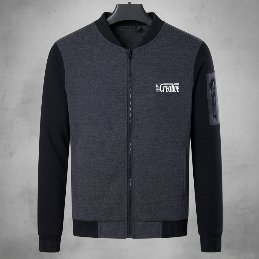 New Winter Collection Charcoal Grey ?Be Creative? Printed Zipper Jacket for Men &amp; Boys ? French Fleece, Premium Quality, Stylish &amp; Comfortable Winter Wear