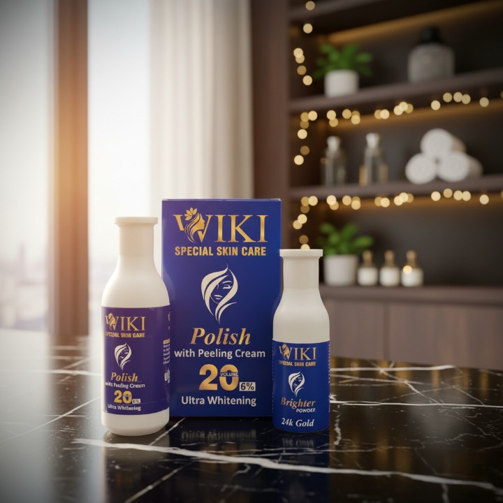 WIKI Special Skin Care Polish with Peeling Cream &amp; 24K Gold Brighter Powder ? Ultra Whitening Formula, 100ml