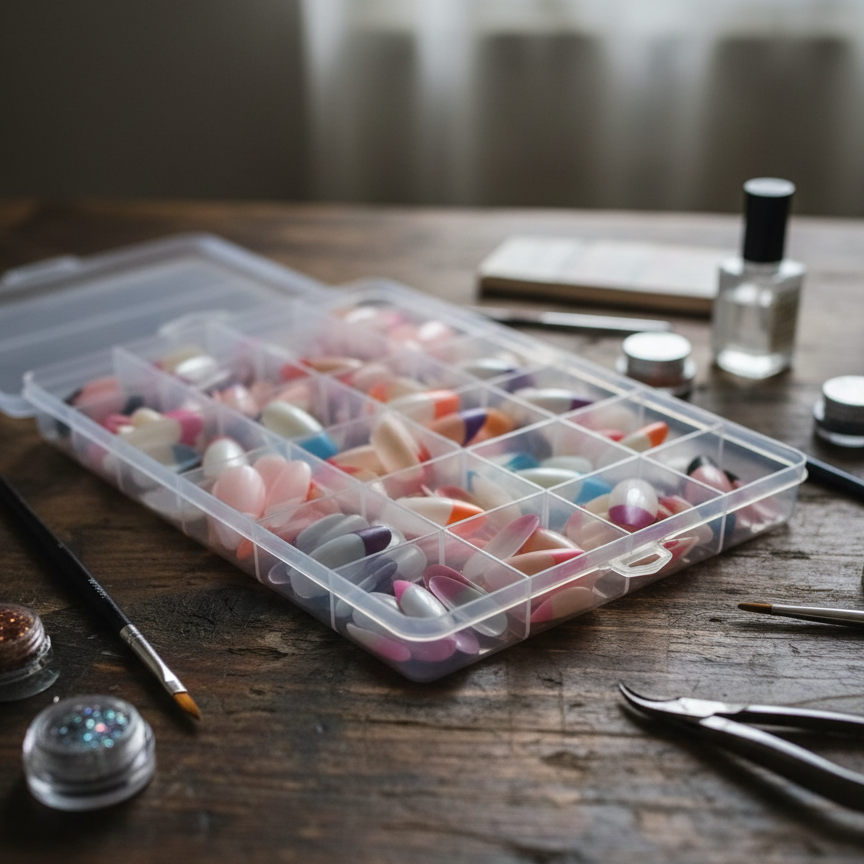 288 Pcs French Nails Set ? Multicolor ABS Plastic Nail Tips, Smooth &amp; Even Coverage, Durable, Easy-to-Apply, Perfect for DIY &amp; Professional Manicures