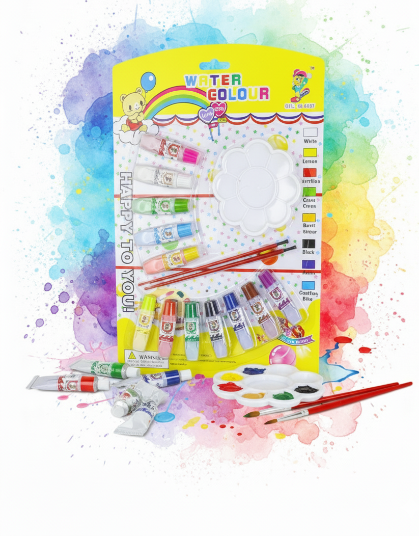 Water Color Painting Set with Brushes and Palette ? Vibrant Watercolor Paints, High-Quality Brushes, and Mixing Palette for Artists, Students, and Hobbyists