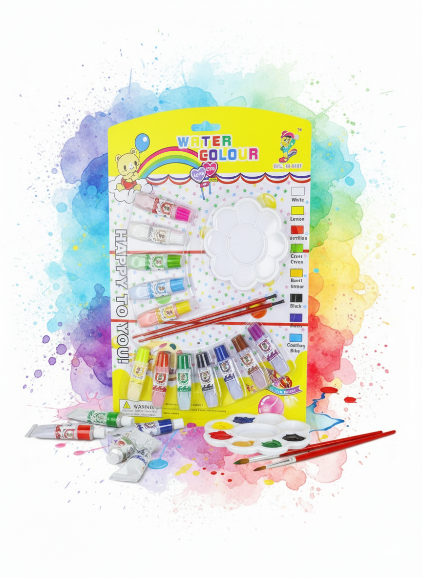 Water Color Painting Set with Brushes and Palette ? Vibrant Watercolor Paints, High-Quality Brushes, and Mixing Palette for Artists, Students, and Hobbyists