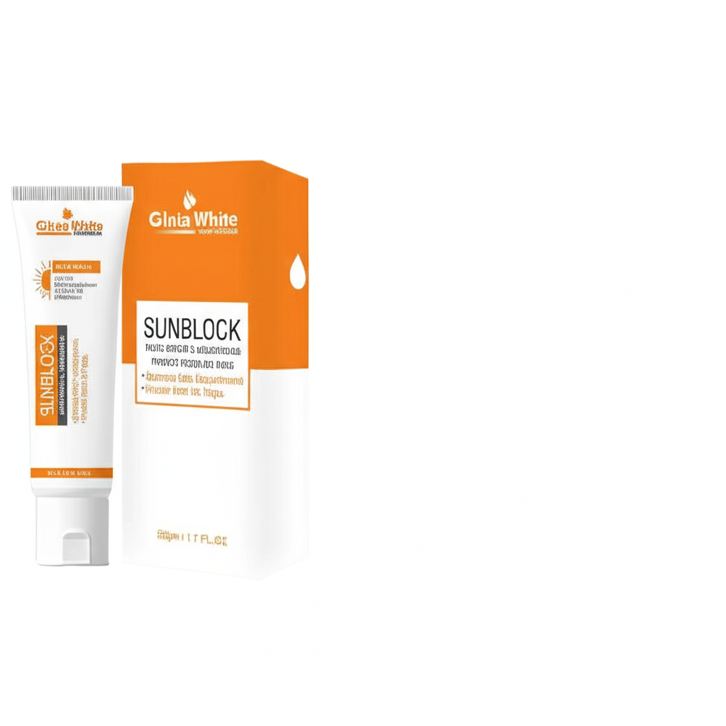 GlutaWhite Skin Brightening Sunblock SPF60 ? Advanced UVA/UVB Protection, Oil-Free &amp; Long-Lasting Moisture