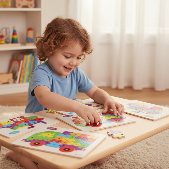 Wooden Alphabet Puzzle Board ? Premium A-Z English Letters Learning Toy for Kids, Early Literacy, Cognitive Development, and Creative Play