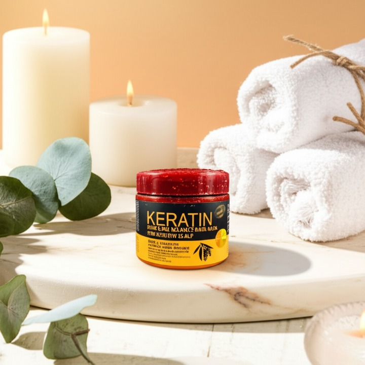 Keratin Hair Mask Treatment ? Deep Repair &amp; Strengthening Formula with Nourishing Keratin Complex | Rmaged Hair, Enhances Shine, Controls Frizz &amp; Protects Color-Treated Hair ? Profestores Daessional Salon-Quality Care at Home 300ml