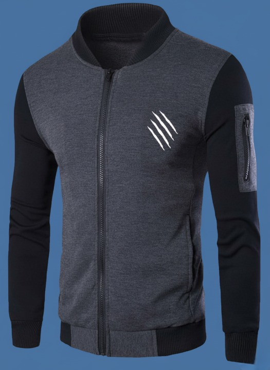 New Winter Collection Charcoal Grey Printed Zipper Jacket for Men &amp; Boys ? Premium French Fleece, Smart Fit, Stylish &amp; Comfortable Winter Wear