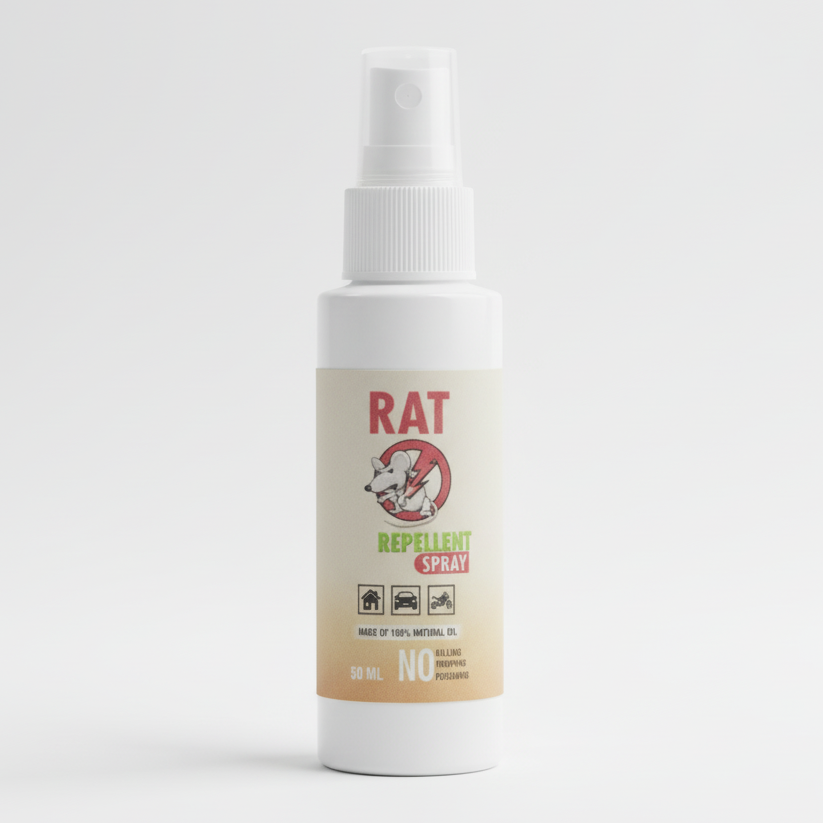 Rat Repellent Spray 50ml ? Natural, Safe &amp; Non-Toxic Rodent Deterrent for Home, Kitchen, Car, and Storage Areas