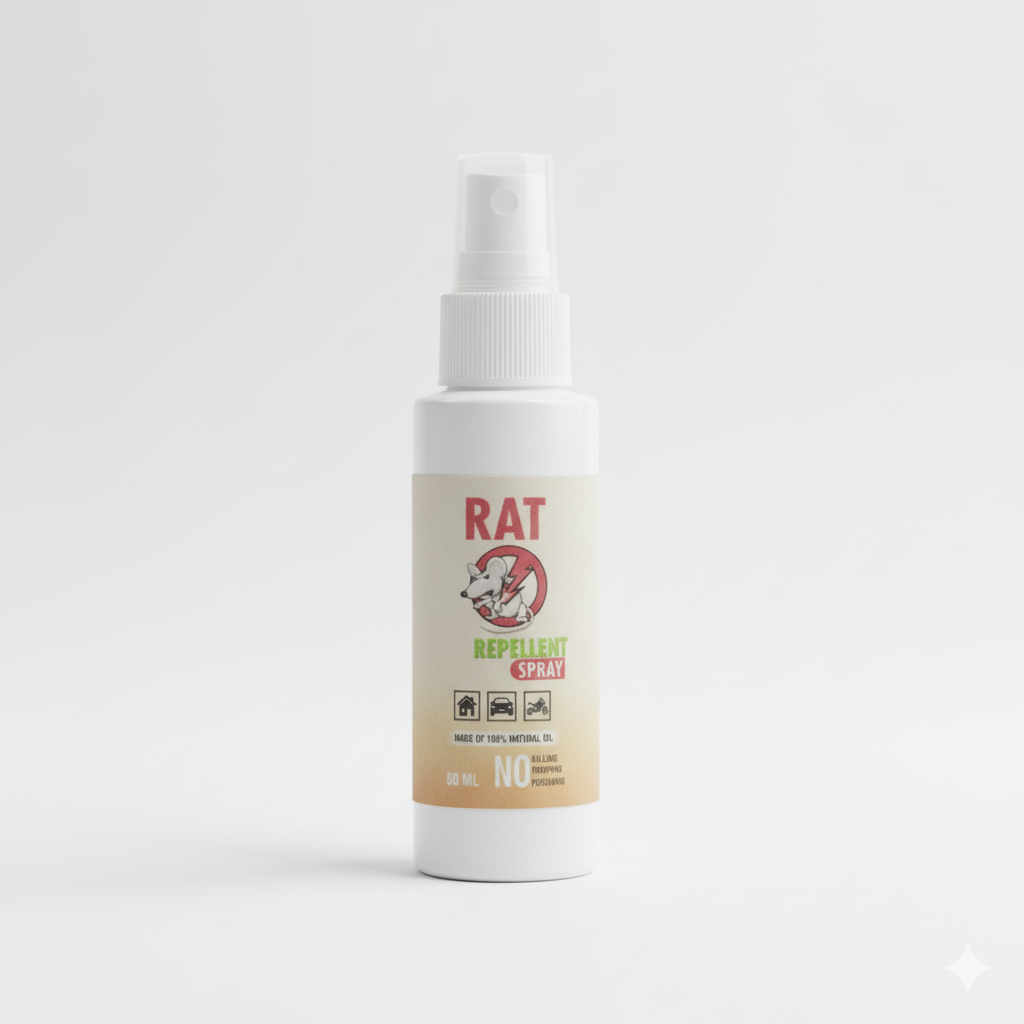 Rat Repellent Spray 50ml ? Natural, Safe &amp; Non-Toxic Rodent Deterrent for Home, Kitchen, Car, and Storage Areas