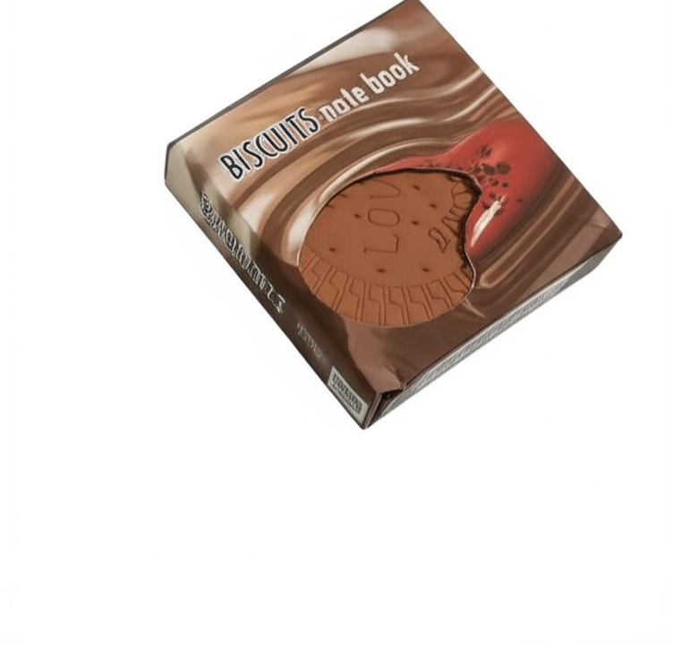 Biscuit Shaped Notebook ? 80 Pages Round Steno Pad for Students, Artists &amp; Kids ? Fun Chocolate Biscuit Design, Portable Memo Notepad for Notes, Sketching, Doodling &amp; Creative Writing