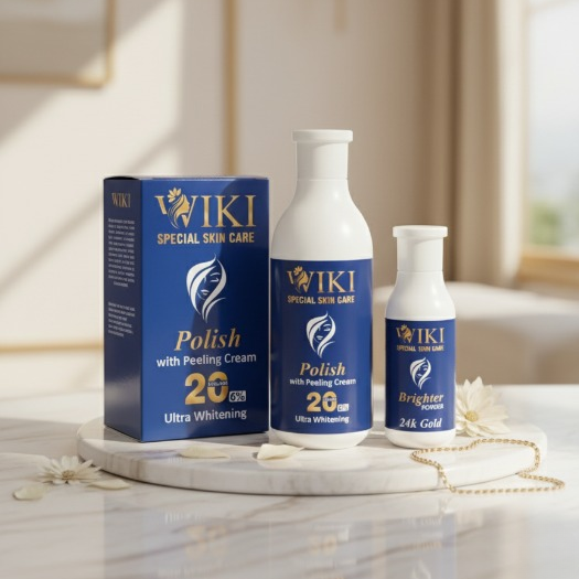 WIKI Special Skin Care Polish with Peeling Cream &amp; 24K Gold Brighter Powder ? Ultra Whitening Formula, 100ml