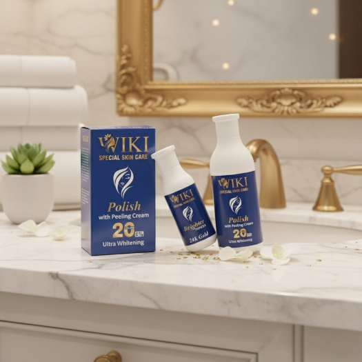 WIKI Special Skin Care Polish with Peeling Cream &amp; 24K Gold Brighter Powder ? Ultra Whitening Formula, 100ml