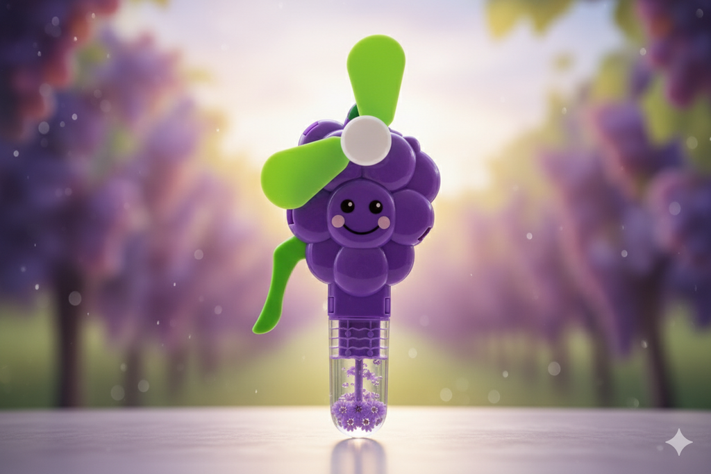 Handheld Fruit Shape Toy Fan for Kids ? Cute Cartoon Design, Safe Soft Blades, Portable Mini Fan for Summer Play &amp; Cooling (Random Design)