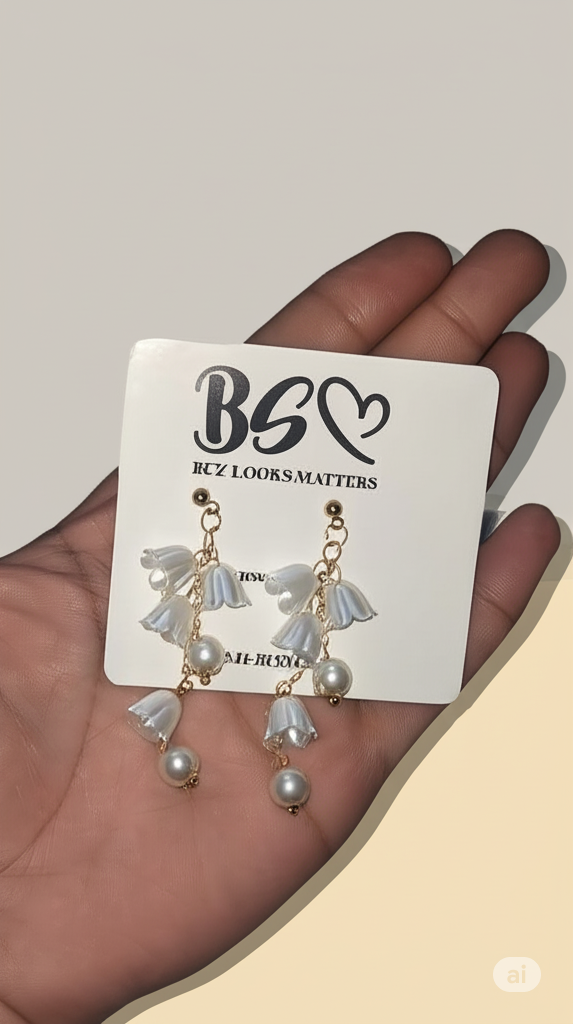 Pearl Korean Flower Earrings for Women ? Elegant White Floral Design with Classic Pearl Detailing | Stylish Fashion Jewelry for Parties, Weddings, and Daily Wear | AWJ-998