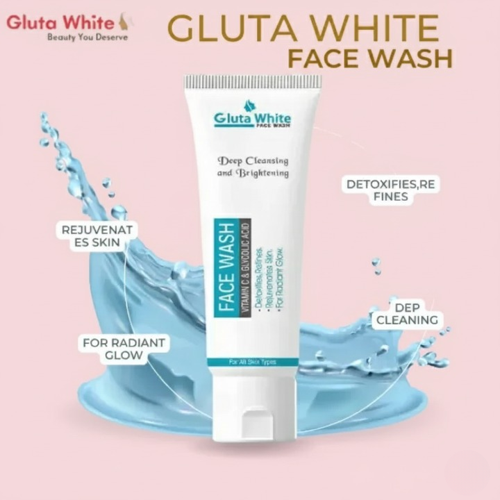 Gluta White Facewash 100ml ? Brightening &amp; Deep Cleansing Formula for Clear, Glowing Skin, Gentle on All Skin Types, Daily Use Quality Face Wash (Copy)