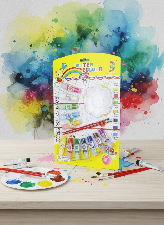 Water Color Painting Set with Brushes and Palette ? Vibrant Watercolor Paints, High-Quality Brushes, and Mixing Palette for Artists, Students, and Hobbyists
