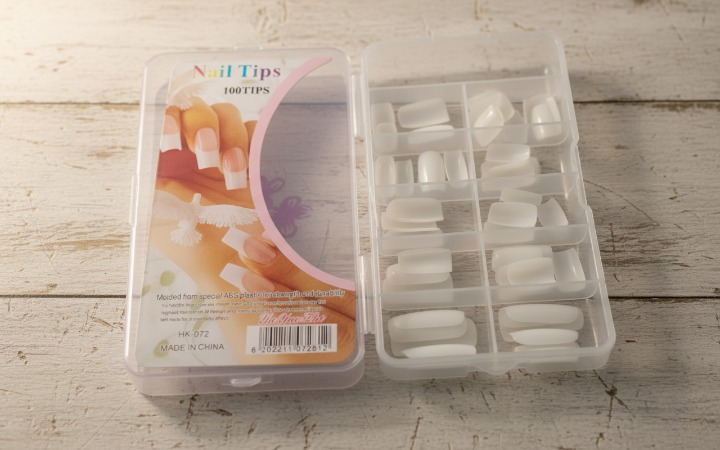 100 Pcs Fake Nails Set ? White ABS Plastic Nail Tips, Durable &amp; Easy-to-Apply, Smooth Finish for DIY Nail Art &amp; Professional Salon Manicure