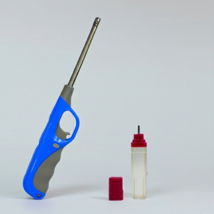 Electronic Refillable Gas Lighter for Kitchen, Stove, Candle, Camping, and Outdoor Use ? Durable Butane Ignition with Easy Refill Design, Portable and Eco-Friendly Multipurpose Flame Lighter for Cooking, Grills, Fireplaces, and Travel (Random Color)