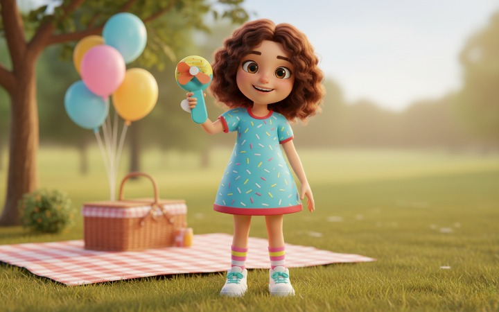 Handheld Donald Shape Toy Fan for Kids ? Cute Cartoon Design, Safe Soft Blades, Portable Mini Fan for Summer Play &amp; Cooling (Random Color)