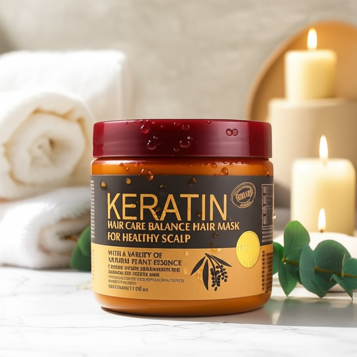 Keratin Hair Mask Treatment ? Deep Repair &amp; Strengthening Formula with Nourishing Keratin Complex | Rmaged Hair, Enhances Shine, Controls Frizz &amp; Protects Color-Treated Hair ? Profestores Daessional Salon-Quality Care at Home 300ml