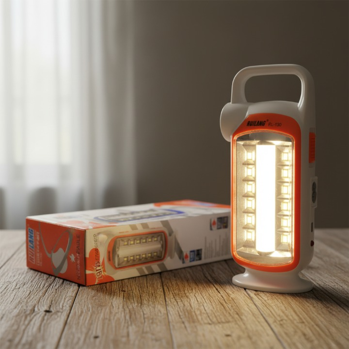Ruilang RL-130 Rechargeable Portable LED Emergency Light ? Super Bright Tube Lamp, Built-in 1200mAh Battery, 2?5 Hrs Runtime, Long Lifespan SMD LED
