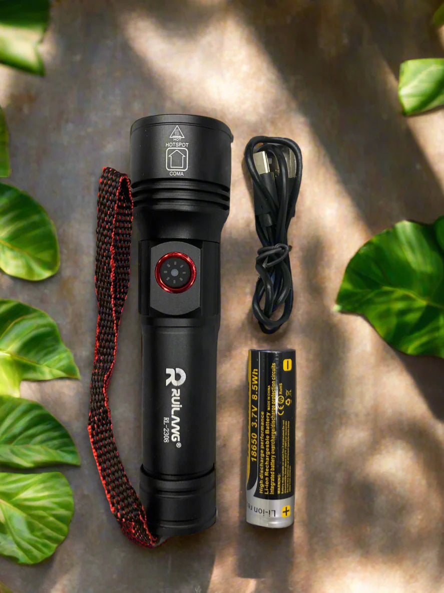 RL-2308 High-Power Rechargeable LED Flashlight ? Long Range, Durable &amp; Energy Efficient