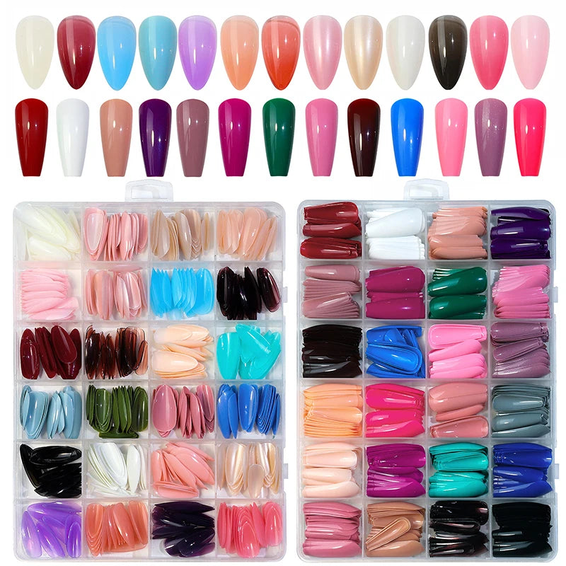 288 PCs Colorful Nails Box| ABS Plastic | Nail Shaper Set (Random Color)