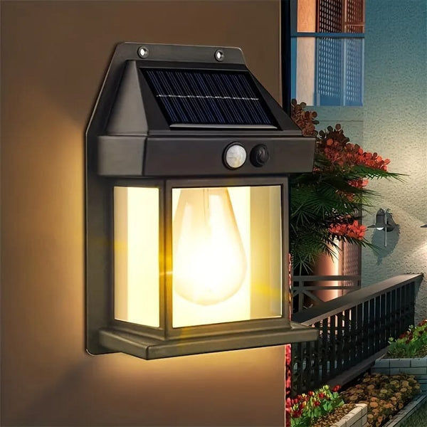 Solar Tungsten Filament Lamp Outdoor Waterproof Intelligent Induction Wall Lamp Courtyard Garden Villa Lighting(KT-666)