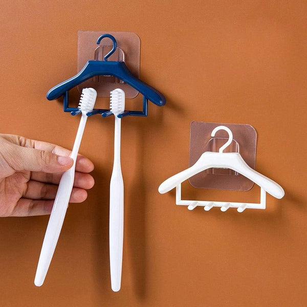 1pcs Toothbrush Holders Wall Mounted Hangers Style Toothbrush Holder Tooth Brush Razor Organizers Holder Bathroom Accessories(random color )