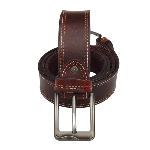 Men Buffalo pull-up leather | Waist Belt for boys &amp; Mens (Maroon)