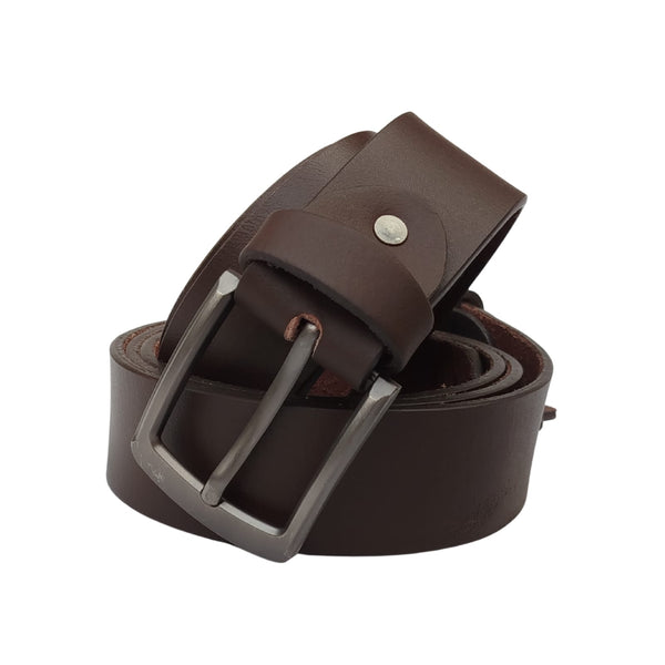 Men Buffalo plain leather belt | Waist Belt for boys &amp; Mens (Dark Brown)