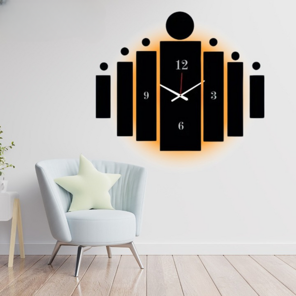 3d Tile Wall Clock  | Wooden Tile Wall Clock Frame wall Art  | Wall decoration | Decor For Home Wall Decoration Attractive Wooden Wall Art