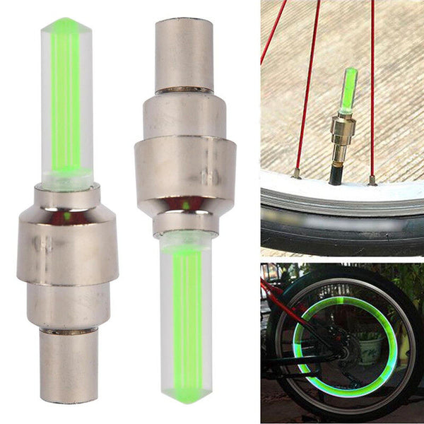 Cycle Wheel Light Cycle Bike Car Tyre Valve Cap Motion Running Sensor Activated Wheel Spokes Led Light - 2 Pcs ( Random Color)