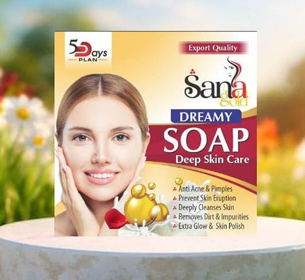 Pack of 07 - Sana Gold Magic Soap | Powerful Herbal Formula | Guaranteed Results | Best Quality Soap For Skin Care