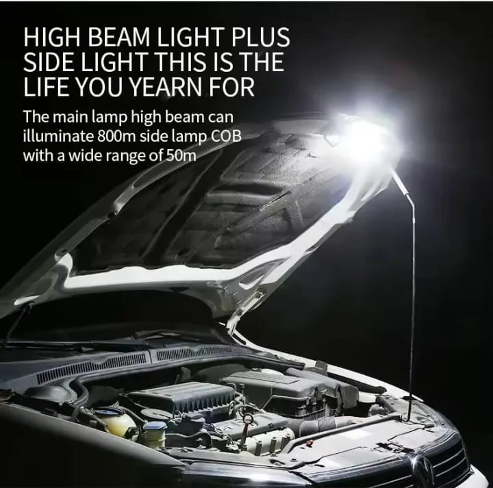 Super Bright USB Rechargeable Plastic Flashlight with Side Light ? Compact, Durable &amp; Powerful LED Torch