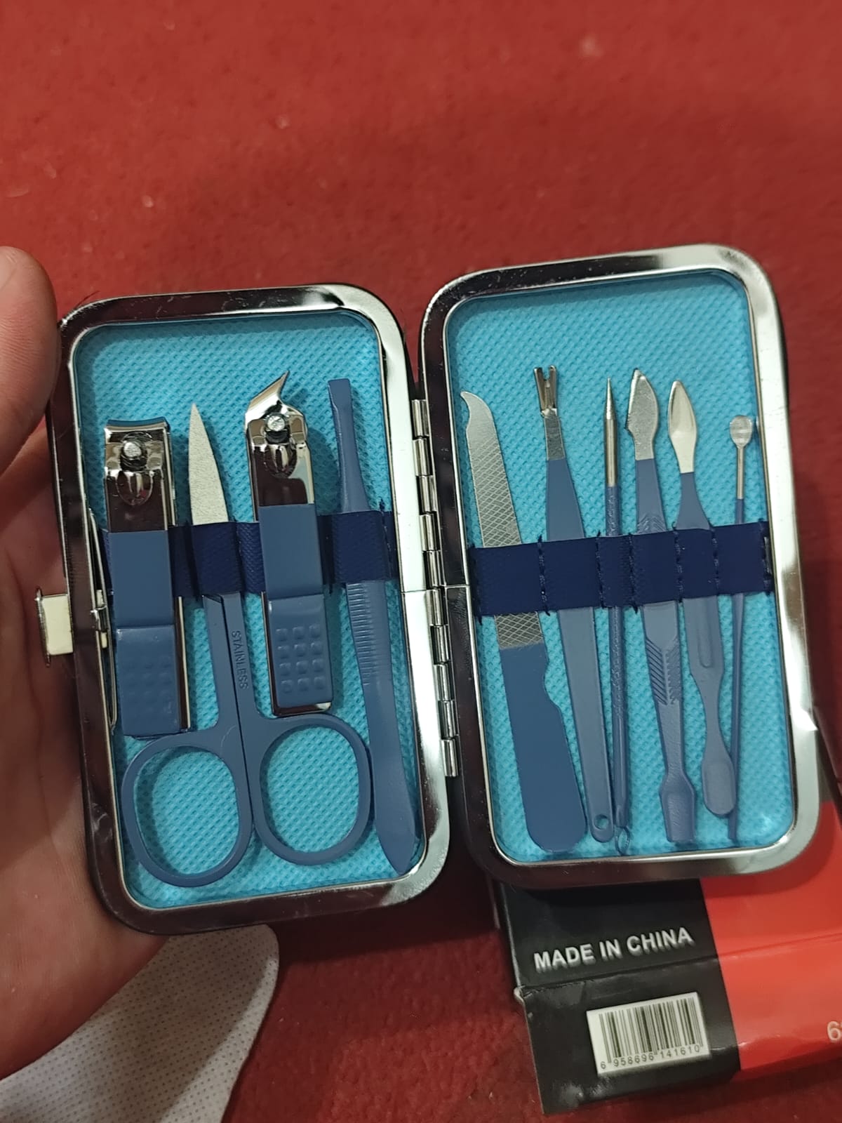 Premium Manicure &amp; Pedicure Kit ? Stainless Steel Nail Clippers Set with Grooming Tools for Hand, Foot &amp; Facial Care ? Travel Case Included ( 10 PCS Creative Smiley Nail Tool Set )